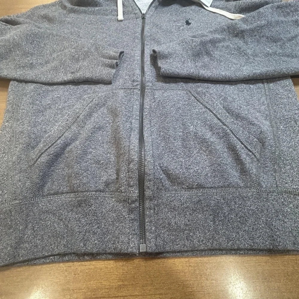 Polo Ralph Lauren Hoodie Mens S Gray Fleece Full Zip Logo NWT *NO ZIPPER PULL